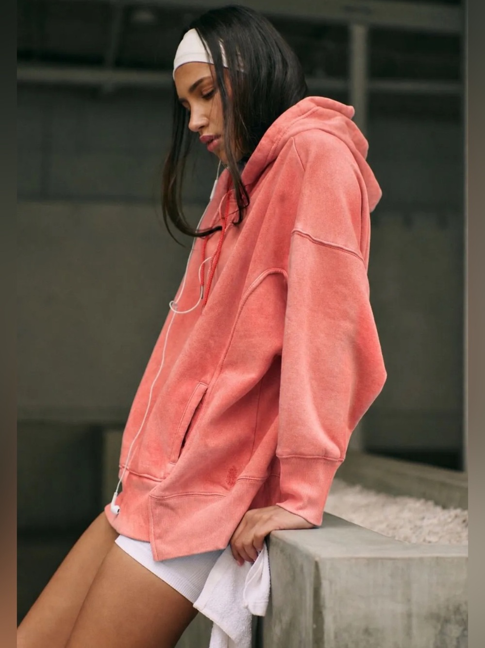 FP MOVEMENT Sprint to the Finish Hoodie NWT Ombre Scarlet Faded Red